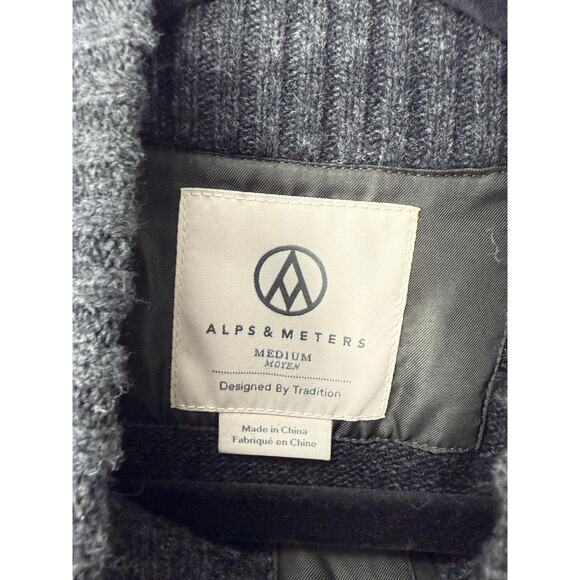 Alps & Meters Patrol Sweater Men’s M Navy Merino Wool Canvas Panel Ski Style - Picture 3 of 8